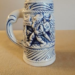 Vintage Blue  & White 3D Cobalt Stein